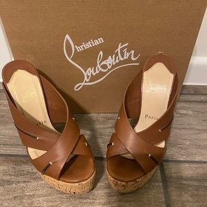 Christian Louboutin wedges brown